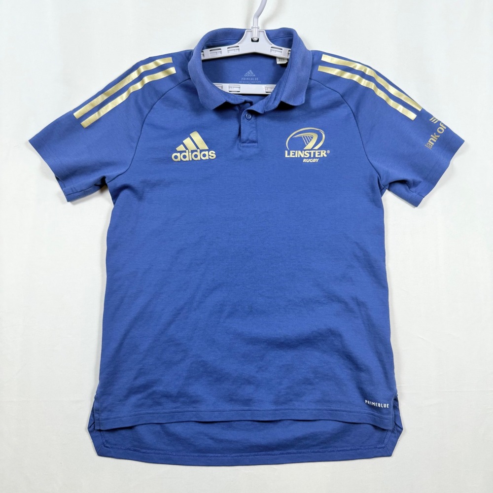 Adidas Leinster Rugby Polo Shirt Mens Small Blue Gold Primeblue Performance Top